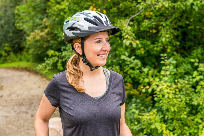 Schwinn Traveler Bike Helmet for Adult Men and Women, Ages 14 and Up with Suggested Fit 52-58 cm, Dial Fit Adjustment, Detachable Visor, Bike and Cycling Accessories, White/Green - Image 4